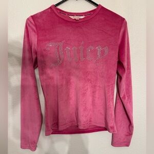 Juicy Couture Vintage Y2K pink velour sleepwear top